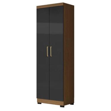 Imagem de Armário Multiuso 2 Portas 2000191 Atacama Grafite Com Pés Preto - Aramóveis