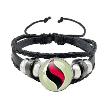 Imagem de Pulseira Gigante De Couro Com Pedra E Vidro De Pokémon, Joia Circular 