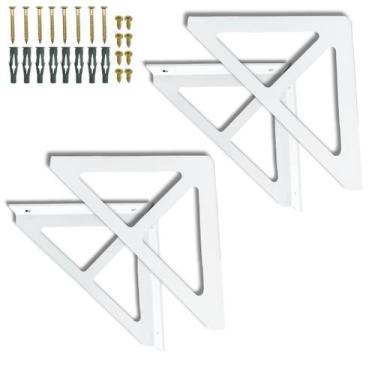 Imagem de 4 Suportes Mão Francesa Tipo Triângulo Para Prateleira Fixo De Parede 