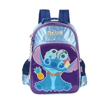 Imagem de Mochila Costas Stitch Disney Kids Meninas Escolar Violeta