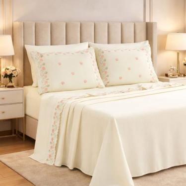Imagem de Jogo De Cama Elise King 100%algodao 300 Fios Super Macio BORDATTO Cor: