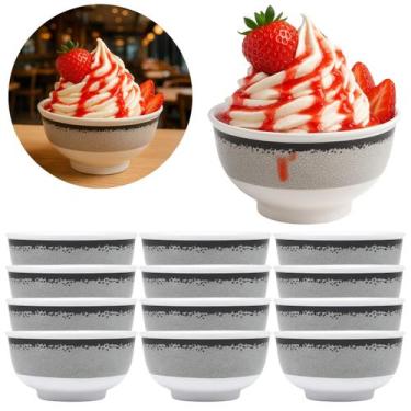 Imagem de Kit 12 Tigelas Bowl 400ml Pote de Melamina Oriental - Megagift