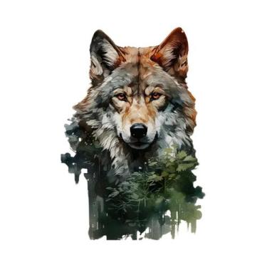 Imagem de Pôster Em Lona De Lobo Negro, Animal Selvagem Predador, Arte Moderna P