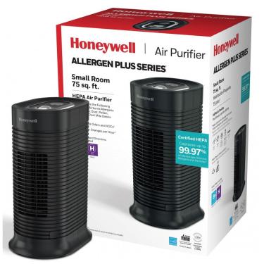 Imagem de Purificador de Ar em Torre com Filtro AllergenPlus HEPA Redutor de Alérgenos, Honeywell, Preto