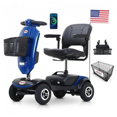 Imagem de Cadeira de Rodas Elétrica Metro Mobility 4 Rodas para Idosos, Capacidade de 136 kg, Bateria de Longa Duração, Assento Grosso e Porta USB.