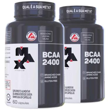 Imagem de 2x Bcaa 2400 - 60 Cápsulas - Max Titanium Sabor Natural-Unissex