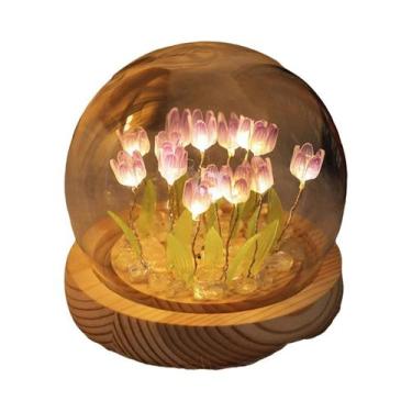 Imagem de Luminária Noturna LED Tulipa a Pilha, 10-20 Peças, Luminária De Mesa C