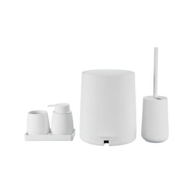Imagem de Conjunto Para Banheiro 5 Peças Branco Mood - Escova Sanitária, Lixeira, Porta-escova, D...