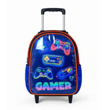 Imagem de Mochila Infantil Rodinha Escolar Masculino Reforçada Menino Cristal Gr