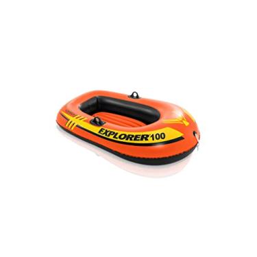 Imagem de Intex Barco inflável 58329EP Explorer 100 para 1 pessoa, para crianças, piscina, lago, com 2 câmaras de ar, design rígido e corda de reboque com arco