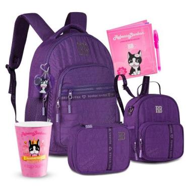 Imagem de Kit Mochila Escolar Rebecca Bonbon Estojo Lancheira Térmica - Geral, 1