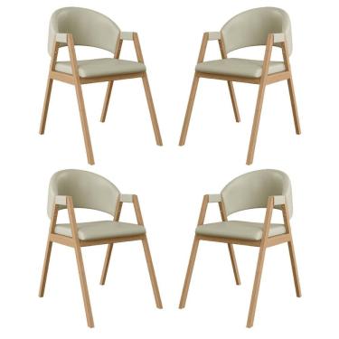 Imagem de Kit 4 Cadeiras de Jantar Suellen Estofada Tecido Sintético