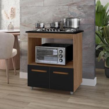 Imagem de Balcão Cooktop Elisa 75cm 2 Portas Para Cozinha Com Espaço de Forno - 