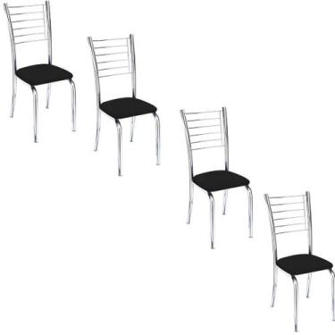 Imagem de Conjunto 4 Cadeiras Kiara cromadas para cozinha,restaurante e sala de 