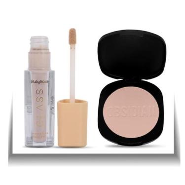 Imagem de Kit pele ruby rose po compacto com corretivo tom claro