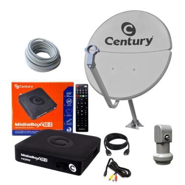 Imagem de KIT Completo Antena Parabólica Century 60 CM com 1  Midia SE2