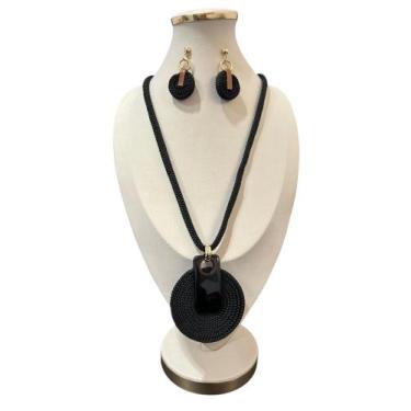 Imagem de Colar feminino com brinco em corda estilo mandala - MLBpel, Russia pre