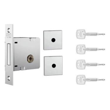 Imagem de Trava Tetra Stam Fechadura Auxiliar Roseta Quadrada Inox - Congratulat