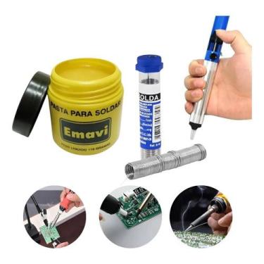 Imagem de Kit Pasta De Solda Estanho Sugador Acessorios Ferro De Solda - Congrat