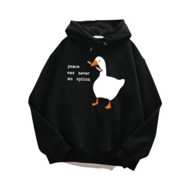 Imagem de Moletom Masculino Oversized Com Capuz, Estilo Hip Hop, Estampa Peace W