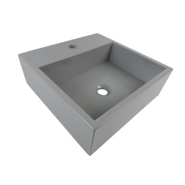 Imagem de Cuba de Apoio Banheiro Onix Pedra 40x40 cm - Venturi, Chumbo Fosco