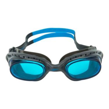 Imagem de Óculos De Natação Speedo Tornado Antifog e UV, Cinza, Azul, Único