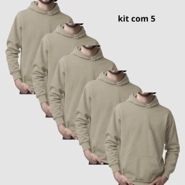 Imagem de Kit 5 Moletons Unisex Com Capuz Estilo Urbano Casual - Lucam, Bege, G