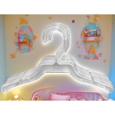 Imagem de Cabide Bebê Acrílico Transparente Kit 30 Unidades Infantil Transparent