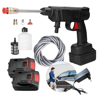 Imagem de Lavadora Alta Pressão Portátil 2 Baterias 48v Recarregável Sem fio agua bicos