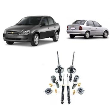 Imagem de 04 Amortecedores + 04 Kits Batente Corsa Classic Dianteiro Traseiro 20