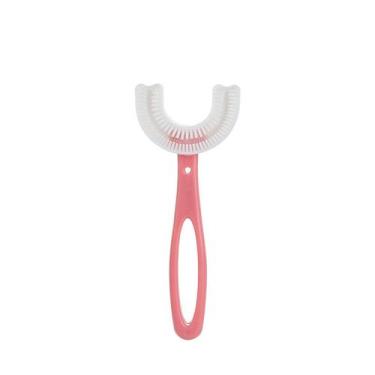 Imagem de Escova De Dente Infantil Silicone 360 U Macia Oferta - JM, Rosa 6-12