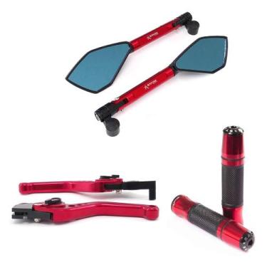 Imagem de Kit Manopla Retrovisor Manete Nxr Bros 125 150 160 a lona - NoBrand, V