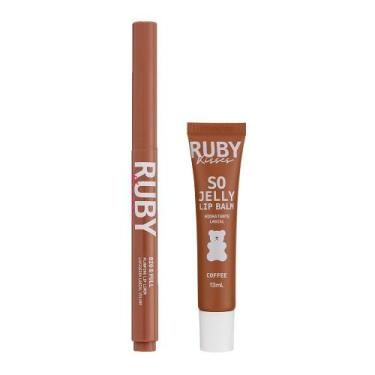 Imagem de Lip Balm So Jelly Coffe + Lapiseira Labial Volume Big & Full Nude Beig