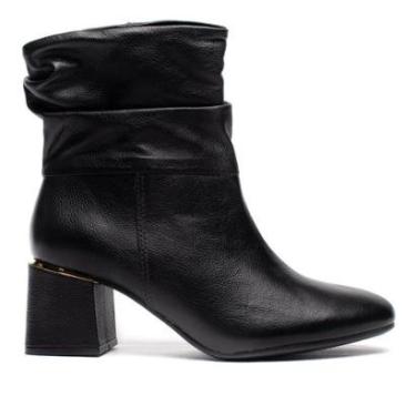 Imagem de Bota Feminina Via Marte Slouch Salto Bloco Couro Preto-Feminino