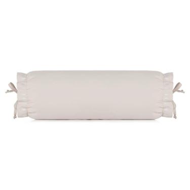 Imagem de Capa Almofada Rolo Altenburg Bordados em Cetim 300 Cerclê Branco