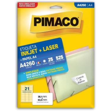 Imagem de Etiqueta A4 A4260 25 FLS 38,1 X 63,5 MM CT.C/525 - Pimaco