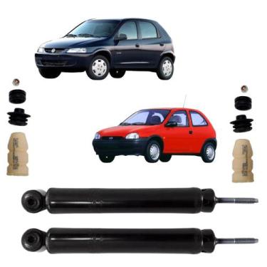 Imagem de 2 Amortecedor Orig Nakata Traseiro+Kit Batente Corsa 2000 2001, TRASEI