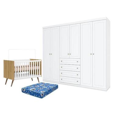 Imagem de Berço Americano Q Encanto 3820 Retrô Freijó TOQ Branco Acetinado - Qmo