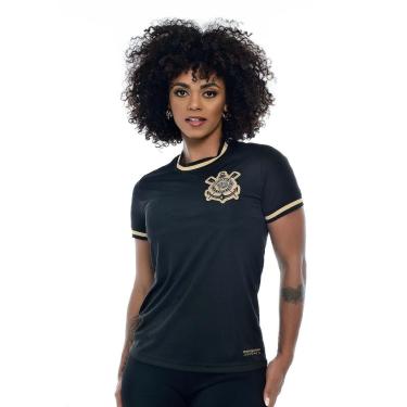 Imagem de Camisa Corinthians Feminina Bordado e Punho Dry Licenciada-Feminino