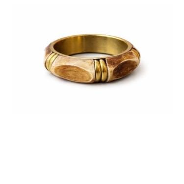 Imagem de Bracelete Indiano Boho Chic em Osso e Metal 7 cm - Loja da ndia