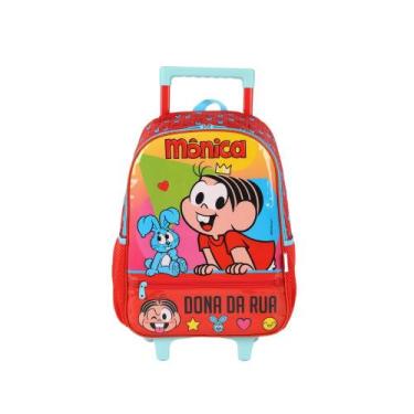 Imagem de Kit Mochila Rodinhas Estojo Lancheira Infantil Turma Mônica - Turma Da