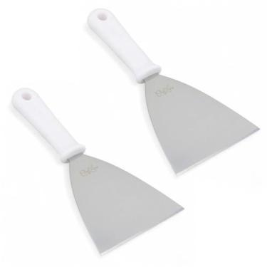 Imagem de Kit 2 Espátula Inox Reta 5 Lanche Profissional Chapeiro - Chefline