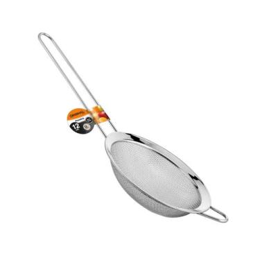 Imagem de Peneira Inox 12cm Coador Malha Fina Coar Suco Chá Cozinha Multiuso Uni