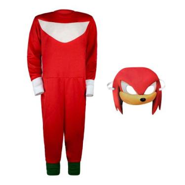 Imagem de Fantasia Sonic Knuckles Echidna Infantil Com Máscara Longo - Fantasias