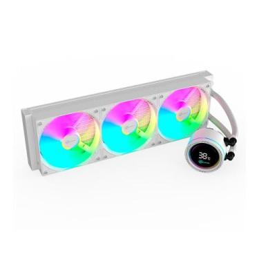 Imagem de Water Cooler Gamer Kalkan Alpha 360 ARGB Com Display Branco