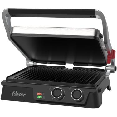 Imagem de Grill Elétrico Oster OGRL640-127V Timer Control 2 em 1 com Chapas Destacáveis 1500W Preto 110V