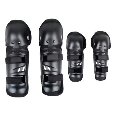 Imagem de Conjunto Joelheira Cotoveleira Articulada para Bike e Moto com Proteção Anti Impacto Preto Shopmix