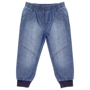 Imagem de Calça Infantil Look Jeans Jogger Leve Jeans, Azul, P