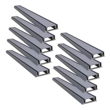 Imagem de Kit 10 Grelha Linear Invisivel Oculta 3255X10GDA para Captação de Agua com Caixilho Cinza GDA Industria e Distribuidora