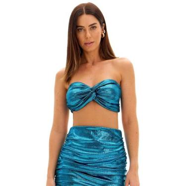 Imagem de Top Easy Lança Perfume sem alça Pr25 Azul Feminino, M